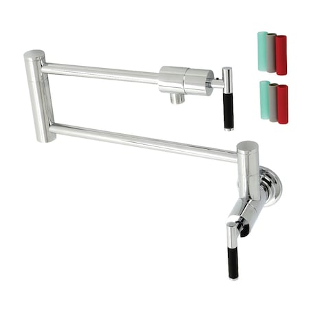 Kingston Brass KS4101CKL Kaiser Wall Mount Pot Filler Faucet, Polished Chrome KS4101CKL